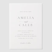 Moderne minimalistische bruiloft vellum uitnodigingen (Voorkant)