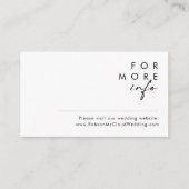 Moderne minimalistische bruiloft website behuizing informatiekaartje (Voorkant)