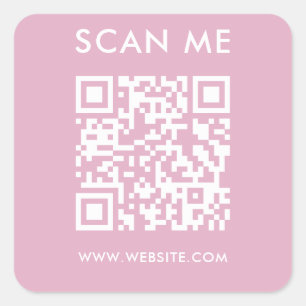 Moderne minimalistische bruiloft website Scan me q Vierkante Sticker