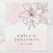 Moderne minimalistische bruiloft wijn etiket (Enkel label)