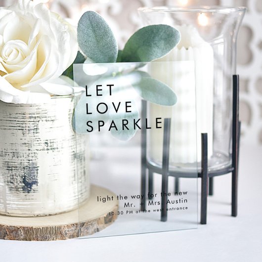 moderne minimalistische bruiloft zendt uit teken acryl bord