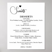 Moderne minimalistische bruiloft zoete dessert bar poster (Voorkant)