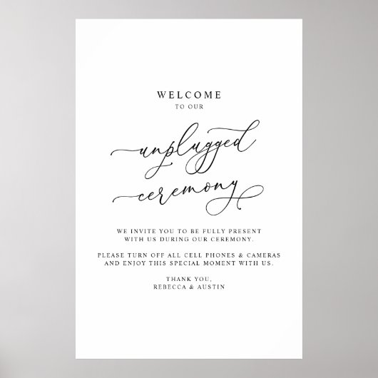 Moderne, minimalistische bruiloft zonder plugging poster (Voorkant)