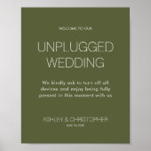 Moderne minimalistische bruiloft zonder stopcontac poster (Voorkant)