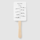 Moderne Minimalistische bruiloftdag Gebeurtenissen Handwaaier (Achterkant)