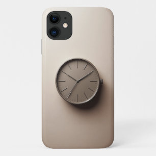 Moderne Minimalistische Bruine Klok - Strak Design iPhone 11 Hoesje