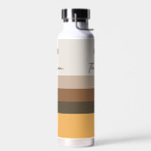 Moderne, minimalistische, bruine strepen waterfles (Links)