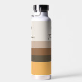 Moderne, minimalistische, bruine strepen waterfles (Rechts)