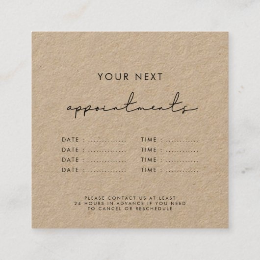 Moderne minimalistische business meerdere datums k afsprakenkaartje (Achterkant)