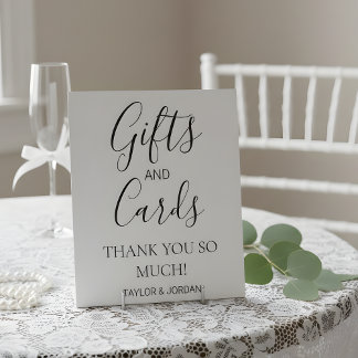 Moderne Minimalistische Cadeaus en Kaarten Reclamebord Met Voetstuk
