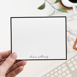 Moderne Minimalistische Calligrafie Monogram Notitiekaartje