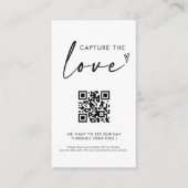 Moderne minimalistische Capture The Love QR-code Informatiekaartje (Voorkant)
