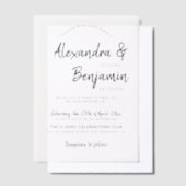 Moderne minimalistische casual script bruiloft ove vellum uitnodigingen (Offset)