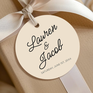 Moderne minimalistische champagne bruiloft bedankjes labels