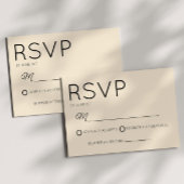 Moderne minimalistische champagne bruiloft RSVP kaartje