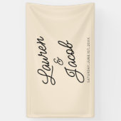 Moderne minimalistische champagne bruiloft spandoek (Verticaal)