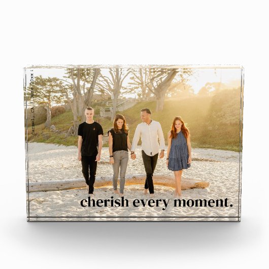 Moderne minimalistische Cherish Memory Custom Fotoblokken (Voorkant)