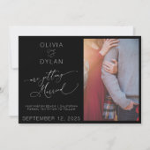 Moderne minimalistische chic 2 foto save the date (Achterkant)