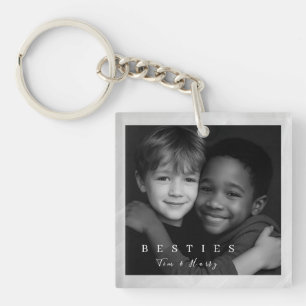 Moderne minimalistische chic beste vrienden foto sleutelhanger