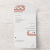 Moderne Minimalistische Chic Terracotta Roest Huwe All In One Uitnodiging (Binnen)