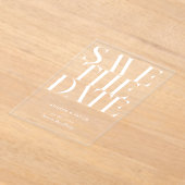 Moderne minimalistische chique bruiloft Save the D Acryl Uitnodigingen (Laagn)