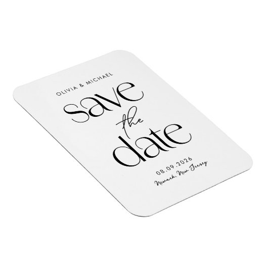 Moderne minimalistische chique bruiloft Save the D Magneet (Rechterzijde)