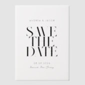 Moderne minimalistische chique bruiloft Save the D Vellum Uitnodigingen (Voorkant)