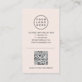 Moderne Minimalistische Cirkel Foto QR Code Nagels Visitekaartje (Achterkant)