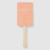 Moderne minimalistische Coral Peach bruiloft progr Handwaaier (Achterkant)