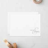 Moderne Minimalistische Correspondentie Notitiekaartje (Voorkant / Achterkant in situ)