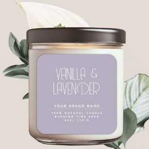 Moderne minimalistische cosmetica kaars verpakking vierkante sticker