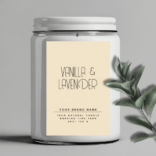 Moderne, minimalistische cosmetische kaars voedselcontainer etiket