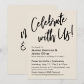 Moderne Minimalistische Crème Vier Ons! Kaart (Voorkant / Achterkant)