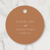 Moderne minimalistische Custom Wedding Terracotta Bedankjes Labels (Achterkant)