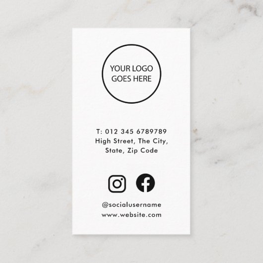 Moderne minimalistische dank u socials kortingskaartje (Achterkant)