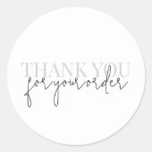 Moderne minimalistische dank u voor uw bestelling ronde sticker (Voorkant)