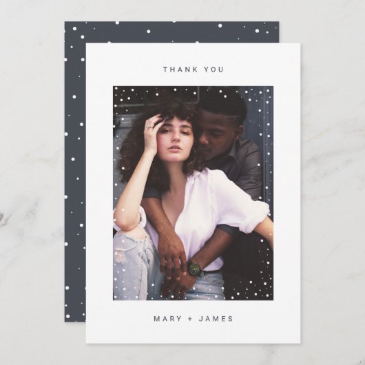 Moderne, minimalistische dank voor uw bruiloft bedankkaart (Voorkant / Achterkant)