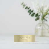 Moderne, minimalistische design Gold Plain Luxury Mini Visitekaartje (Staand voorkant)