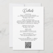Moderne minimalistische details RSVP QR Code Bruil Kaart (Achterkant)