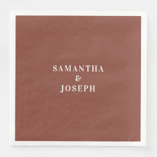 Moderne Minimalistische Donkere Terracotta & Witte Servet