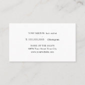 Moderne minimalistische donkergrijze schaar Haarst Visitekaartje (Achterkant)