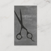 Moderne minimalistische donkergrijze schaar Haarst Visitekaartje (Voorkant)