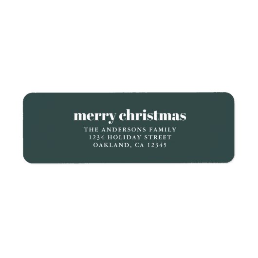 Moderne minimalistische donkergroene vrolijke kers etiket (Voorkant)