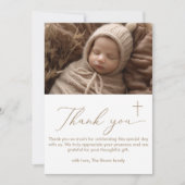 Moderne minimalistische doop foto dank u kaart (Voorkant)