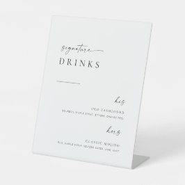 Moderne Minimalistische Drinken voor de handtekeni Reclamebord Met Voetstuk