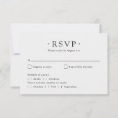 Moderne minimalistische duiven Elegant Script Wedd RSVP Kaartje (Voorkant)