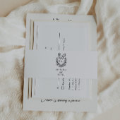 Moderne minimalistische duiven Elegant Script Wedd Uitnodigingen Wikkel