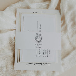 Moderne minimalistische duiven Elegant Script Wedd Uitnodigingen Wikkel