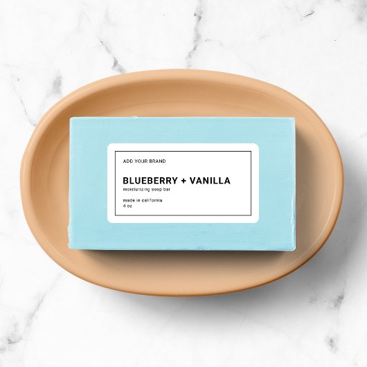 Moderne minimalistische dunne zwarte rand etiket v