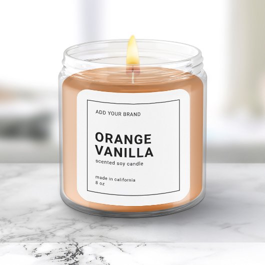 Moderne minimalistische dunne zwarte rand etiket v